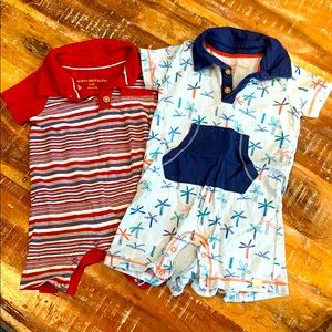 2 Burt Bee’s Baby Collared Jumpsuits